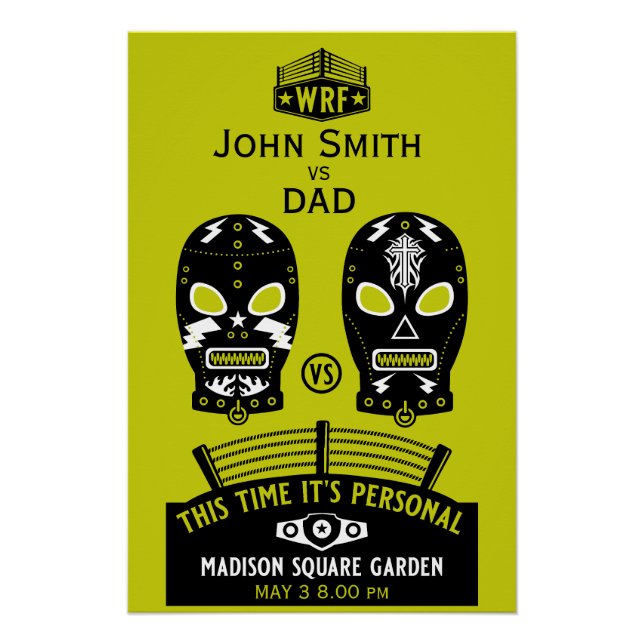 Poster Concours de lutte modifiable amusant (Devant)