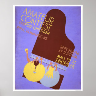 Poster Concours de musique pour enfants 1936 WPA
