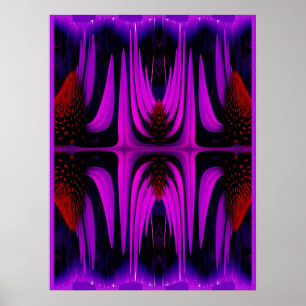 Poster Coneflower Abstrait - violet
