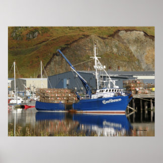 Poster Confiance, Bateau de crabe en hollandais Harbour, 