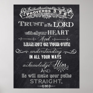 Poster Confiance Dans Le Lord Chalkboard Art numérique Po