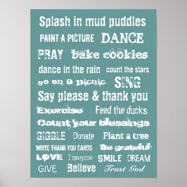 Poster CONFIANCE MOTIVÉE DIEU Mur MURAL suspendu (Devant)