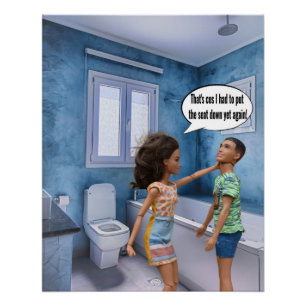 Poster Conflit de siège de toilette