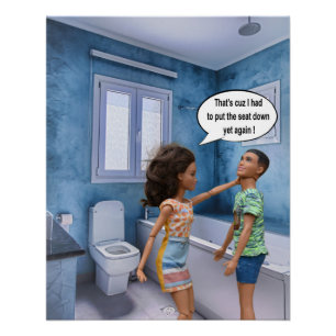 Poster Conflit du siège des toilettes