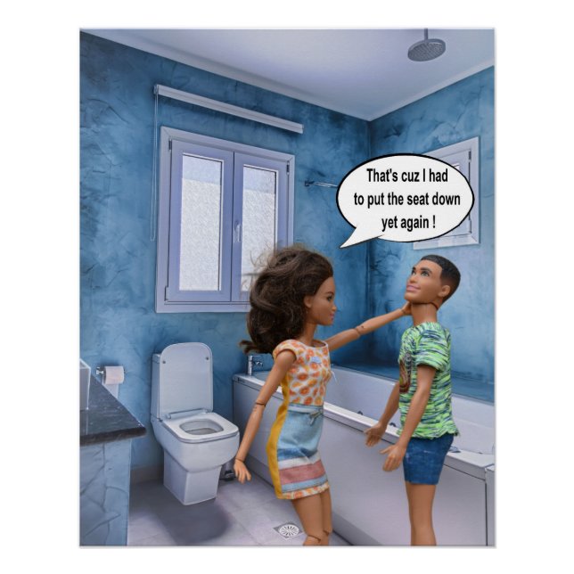 Poster Conflit du siège des toilettes (Devant)