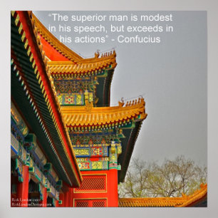 Poster Confucius de l'architecture chinoise antiqu