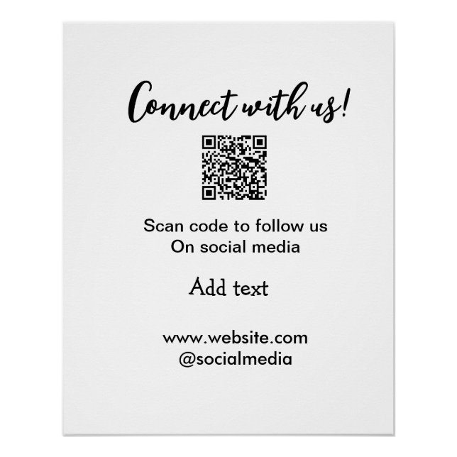 Poster Connectez-vous avec nous scannez le code QR ajoute (Devant)
