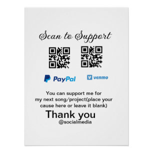 Poster Conseil virtuel jar q r code argent don PayPal ven