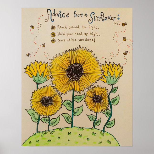 Poster "Conseils d'un tournesol" (Devant)