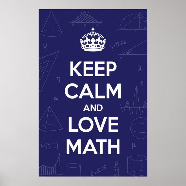 Poster Conserver le calme amour math (Devant)