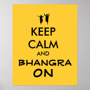 Poster Conserver le calme et Bhangra sur la danse personn