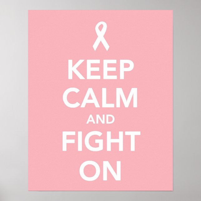 Poster Conserver le calme et lutter contre le cancer du s (Devant)