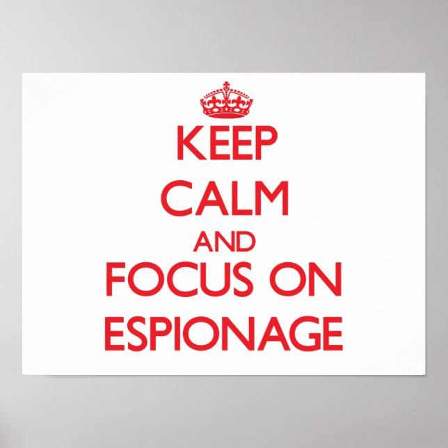 Poster Conserver le calme et se concentrer sur ESPIONAGE (Devant)