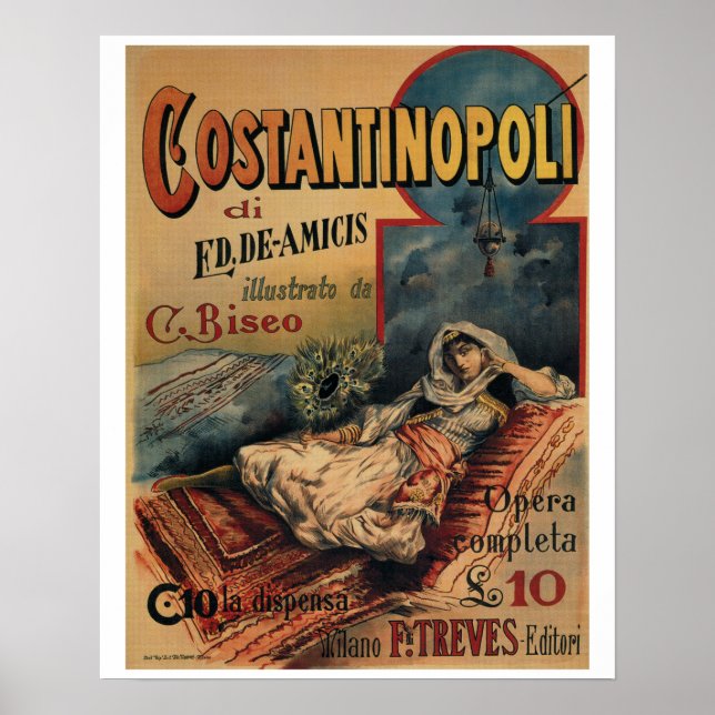 Poster Constantinople Publicité vintage de livre italien (Devant)