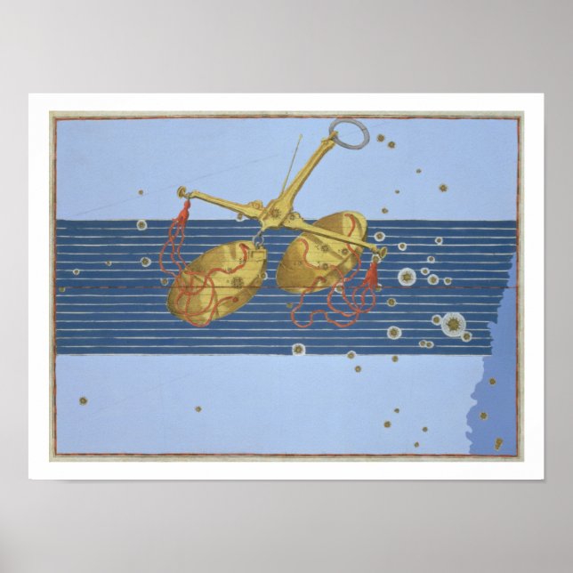 Poster Constellation de Libra, de 'Uranometria' par Joha (Devant)
