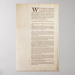 Poster Constitution des États-Unis, 1787