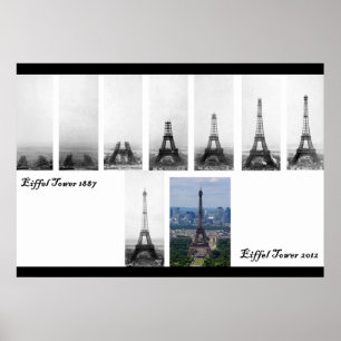 Poster Construction de la Tour Eiffel 1887