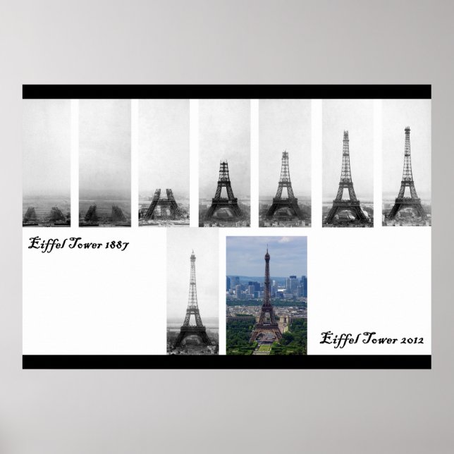 Poster Construction de la Tour Eiffel 1887 (Devant)