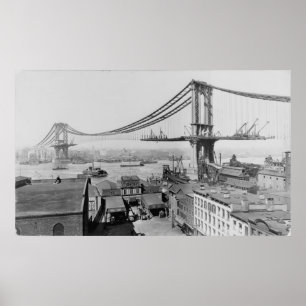 Poster Construction de pont de Manhattan