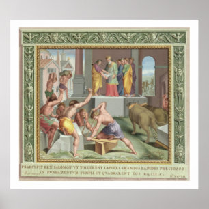 Poster Construction du temple de Solomon, illustration de