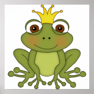 Poster Conte de fée Prince de grenouille avec Couronne