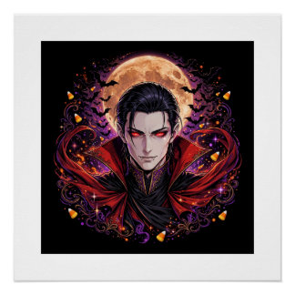 Poster Conte Vampire Dracula Design Horreur Gothique