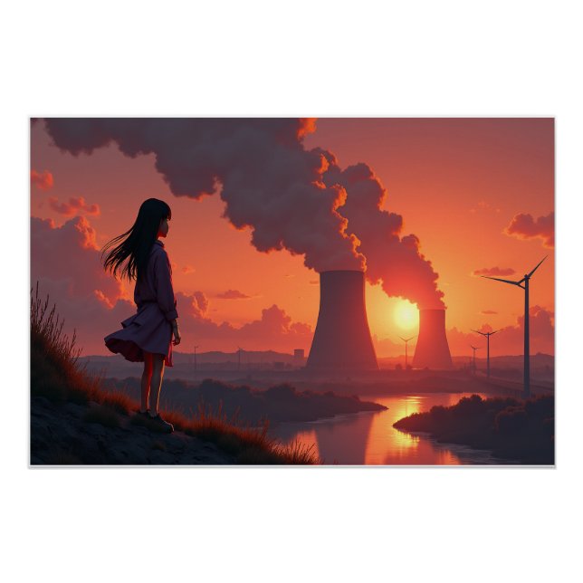 Poster Contemplation au coucher du soleil (Devant)