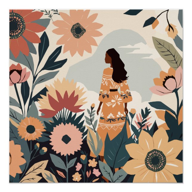 Poster Contemplation du jardin (Devant)