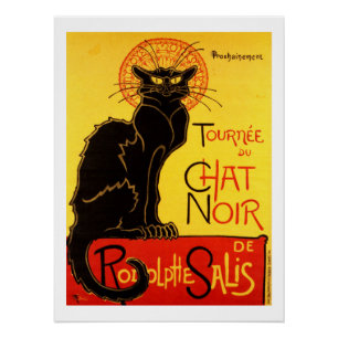 Poster Conversation Noir vintage Rétro Belle Epoque Vinta