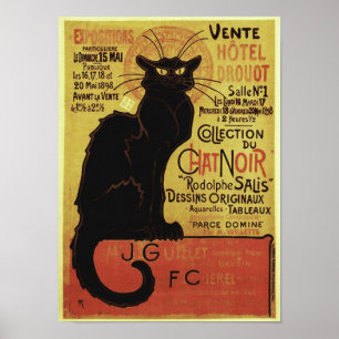 Poster Conversation vintage Noir, Vente Hôtel Drouot Stei