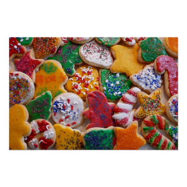 Poster Cookies de Noël Je Cuisine de vacances colorée (Devant)