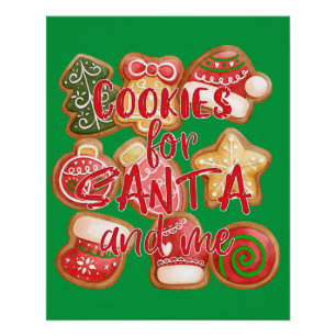 Poster Cookies Pour Père Noël Et Moi - Noël