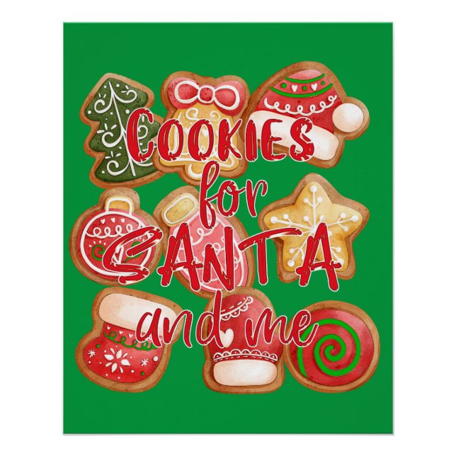 Poster Cookies Pour Père Noël Et Moi - Noël (Devant)
