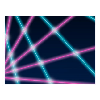 Poster Cool 80s Laser Light Show Arrière - plan Retro Neo