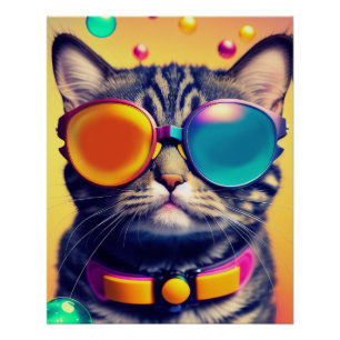 Poster Cool Chat Funky Shades Psychedelic Dream World