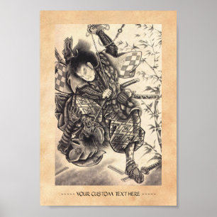 Poster Cool classic vintage japanese demon tattoo