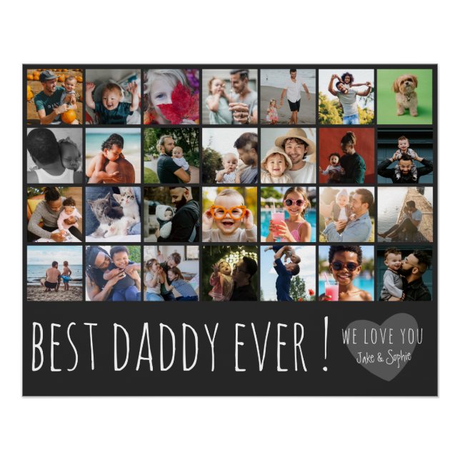 Poster Cool Grey 28 Photo Meilleur Papa Ever (Devant)