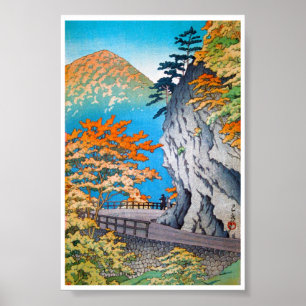 Poster Cool oriental japonais paysage de montagne d'autom