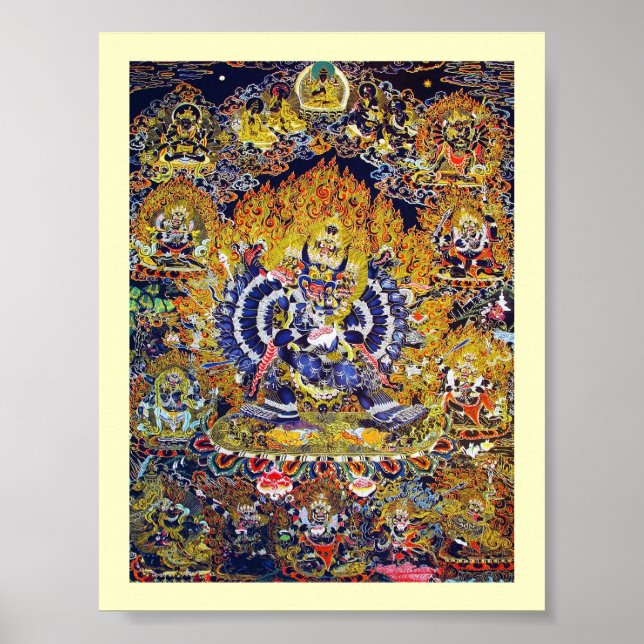Poster Cool oriental tangka Yamantaka mort dieu tatouage (Devant)