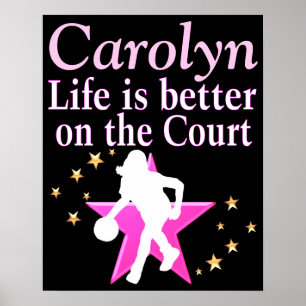 POSTER COOL PERSONNALISÉ FILLES BASKETBALL PLAYER POSTE