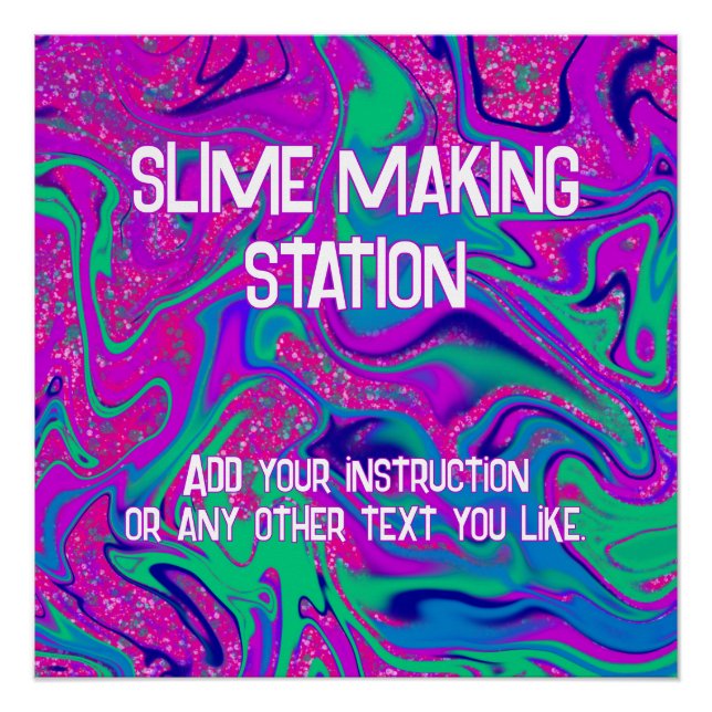 Poster Cool Rose Super fille Anniversaire Slime Party Per (Devant)