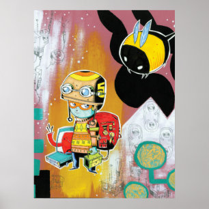 Poster Copie/affiche de garçon de casque