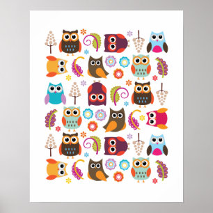 Poster Copie d'affiche de réunion de hibou