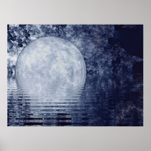 Poster Copie de lever de la lune de manière laiteuse