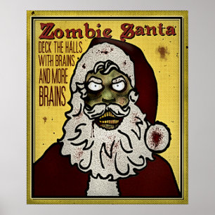 Poster Copie de Père Noël de zombi