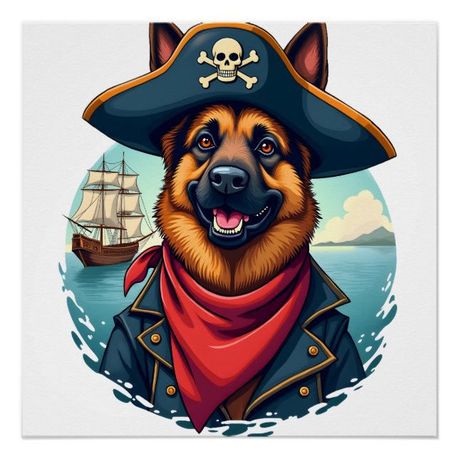 Poster Copie de Pirate de Chien Berger Allemand (Devant)