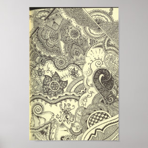 Poster Copie de toile d'art de henné