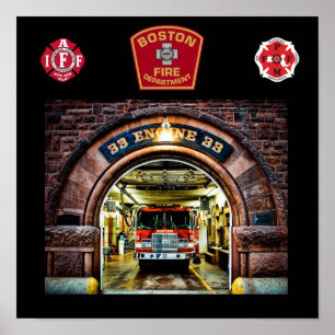 Poster Copie du feu Engine-33 de Boston