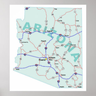 Poster Copie d'un état à un autre de carte de l'Arizona
