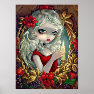 Poster Copie féerique d'art d'ange de bougie de Noël